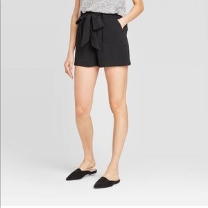 Black Tie Waist Shorts